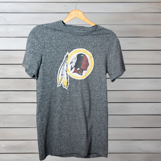 Heathered Dark Grey Washington Redskins Embroidered T-Shirt (Adult Small)